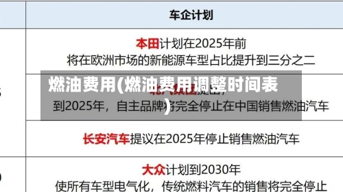 燃油费用(燃油费用调整时间表)-第2张图片