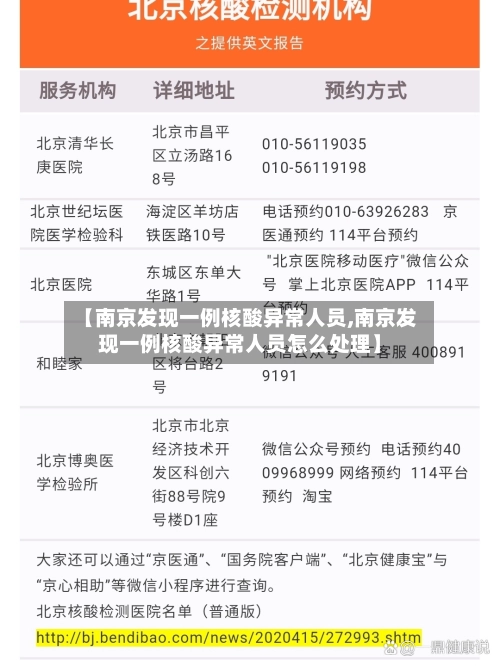 【南京发现一例核酸异常人员,南京发现一例核酸异常人员怎么处理】