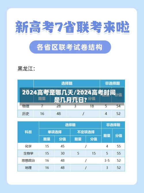 2024高考是哪几天/2024高考时间是几月几日?