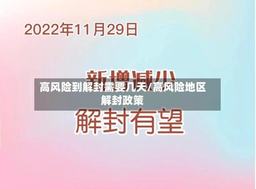 高风险到解封需要几天/高风险地区解封政策-第2张图片