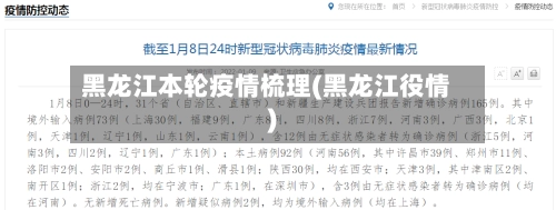 黑龙江本轮疫情梳理(黑龙江役情)-第2张图片