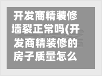开发商精装修墙裂正常吗(开发商精装修的房子质量怎么样)-第2张图片