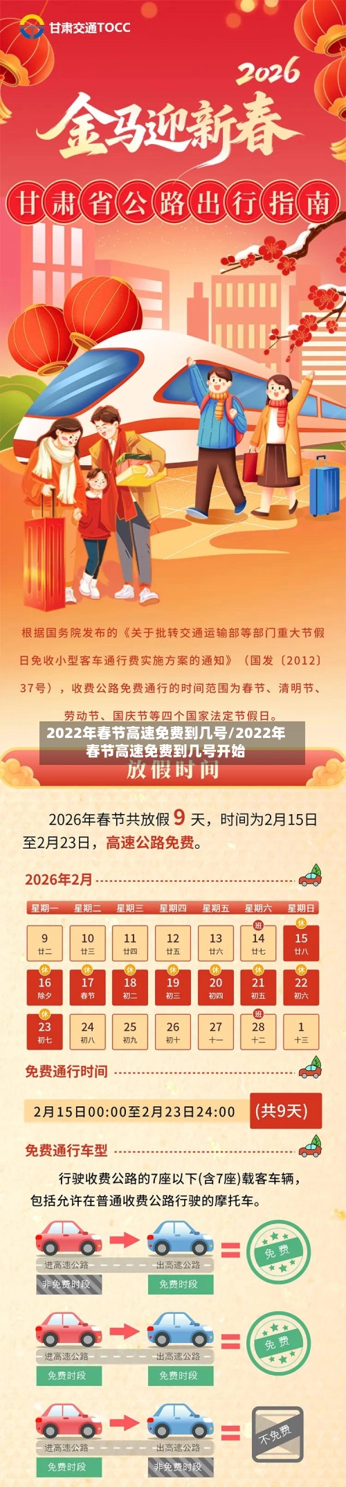 2022年春节高速免费到几号/2022年春节高速免费到几号开始