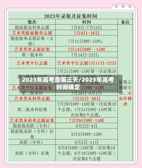 2023年高考是哪三天/2023年高考时间确定-第2张图片