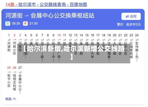 【哈尔滨新增,哈尔滨新增公交线路】