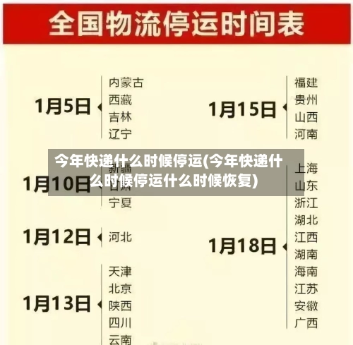 今年快递什么时候停运(今年快递什么时候停运什么时候恢复)-第2张图片