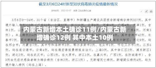 内蒙古新增本土确诊11例/内蒙古新增确诊12例 其中本土10例-第2张图片