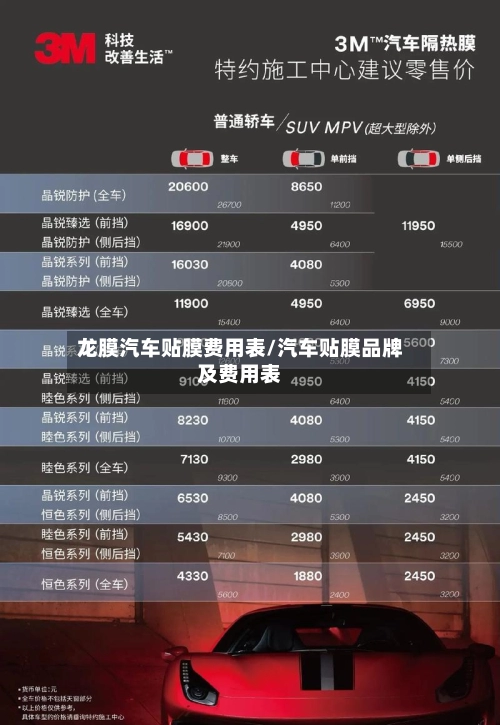 龙膜汽车贴膜费用表/汽车贴膜品牌及费用表