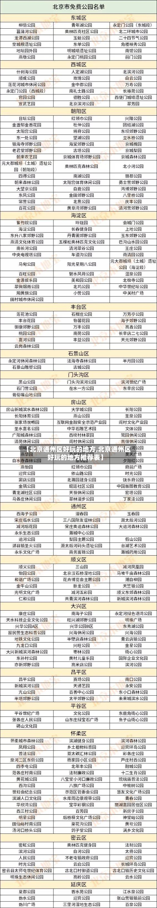 【北京通州区好玩的地方,北京通州区好玩的地方推荐表】-第3张图片