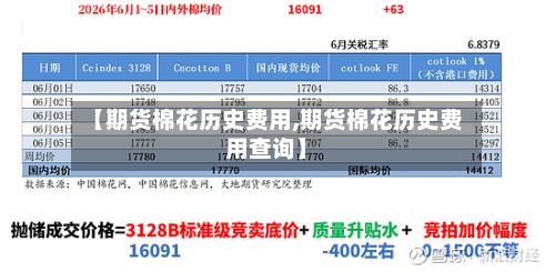 【期货棉花历史费用,期货棉花历史费用查询】-第2张图片