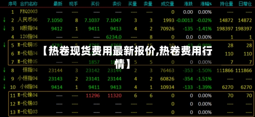 【热卷现货费用最新报价,热卷费用行情】-第3张图片