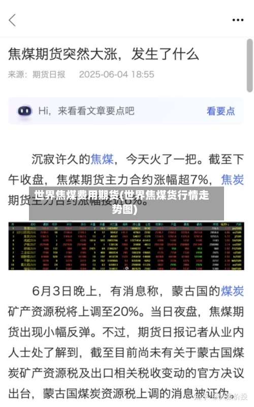 世界焦煤费用期货(世界焦煤货行情走势图)-第3张图片