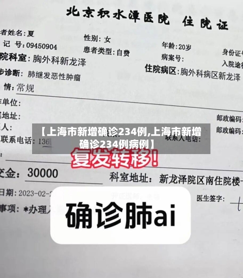 【上海市新增确诊234例,上海市新增确诊234例病例】